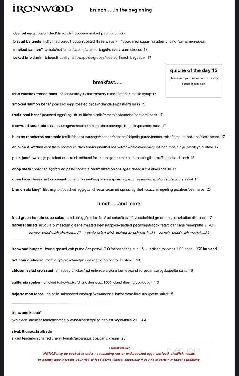 Ironwood Cafe - Southern Pines, NC menu_pic