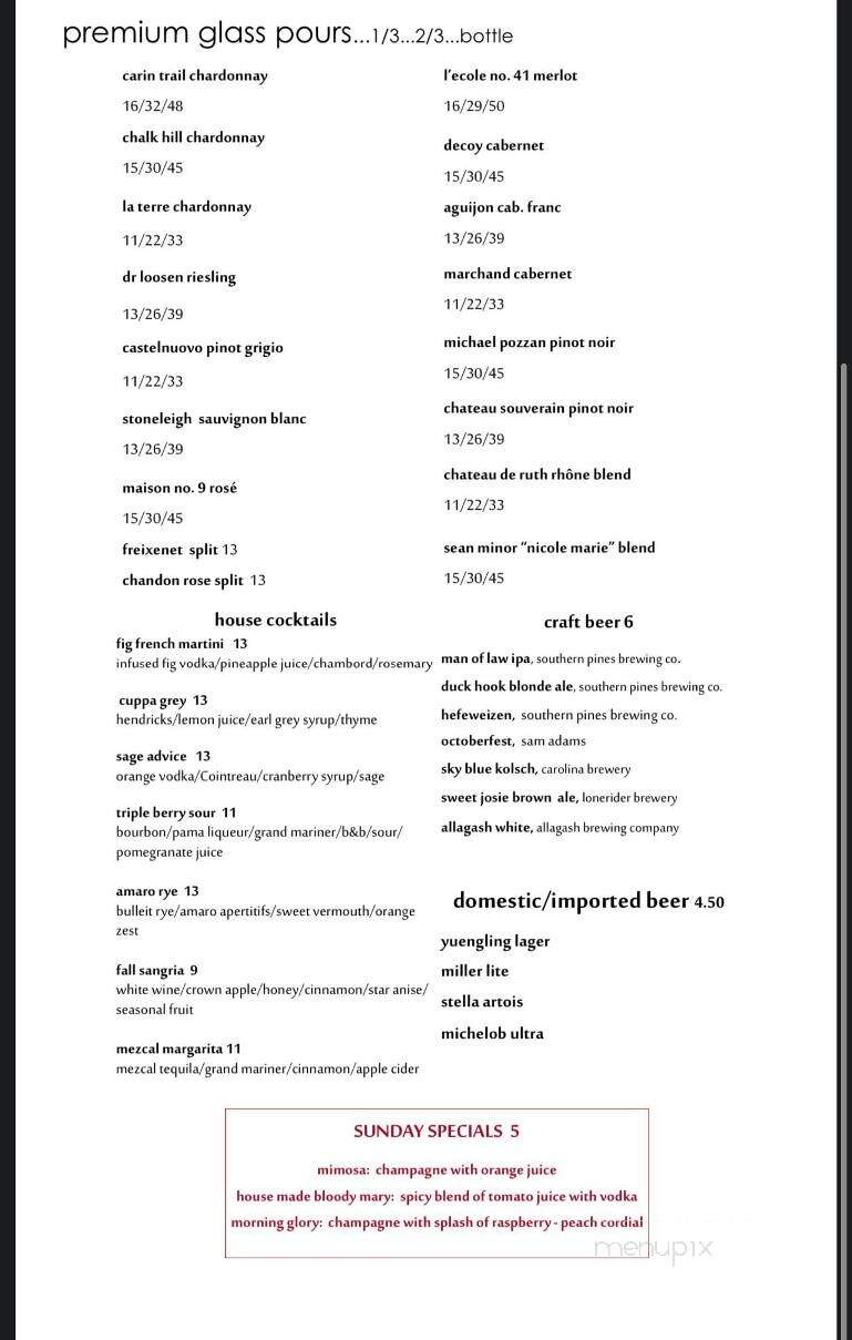 Ironwood Cafe - Southern Pines, NC menu_pic