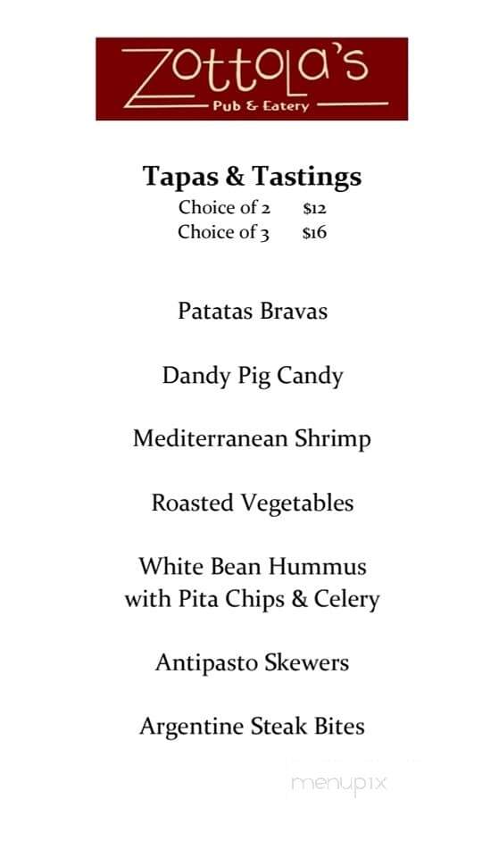 Zottola's - Tarentum, PA menu_pic