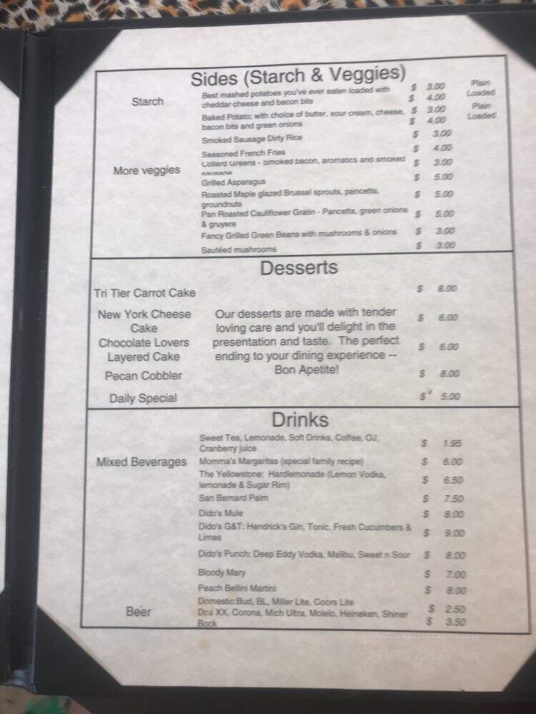 Dido's - Brazoria, TX menu_pic
