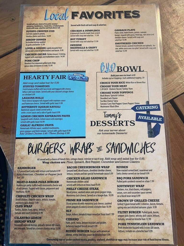 Mandy's Cafe & Deli - Tomah, WI menu_pic