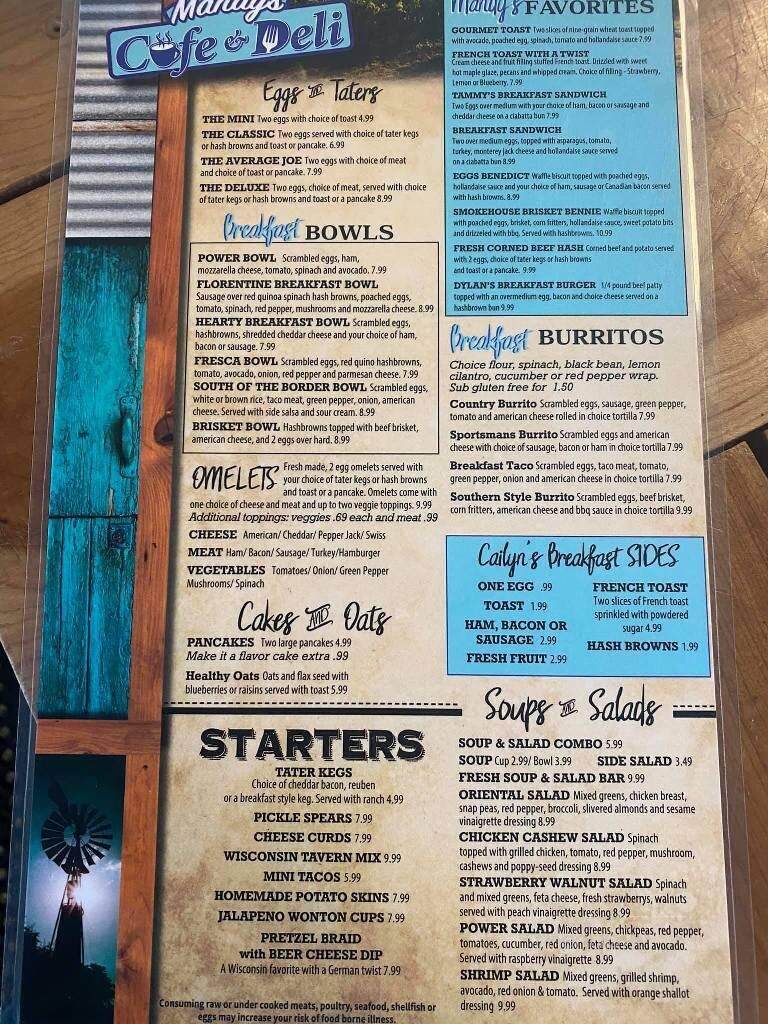 Mandy's Cafe & Deli - Tomah, WI menu_pic