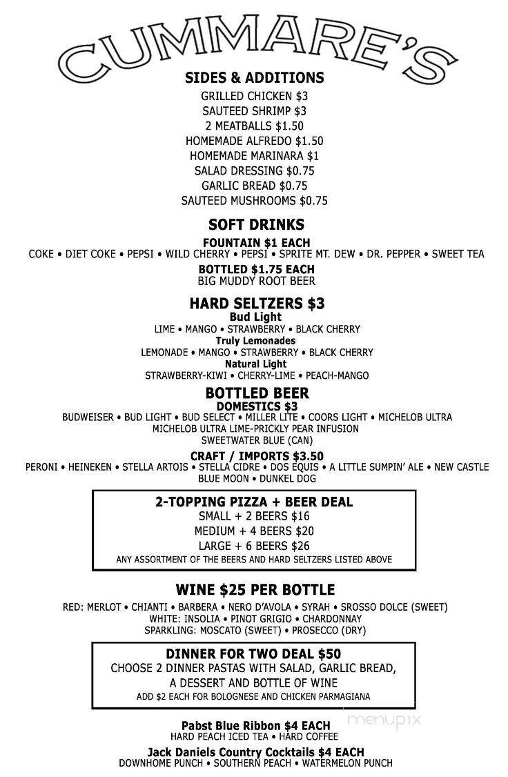 Cummare's - Murphysboro, IL menu_pic