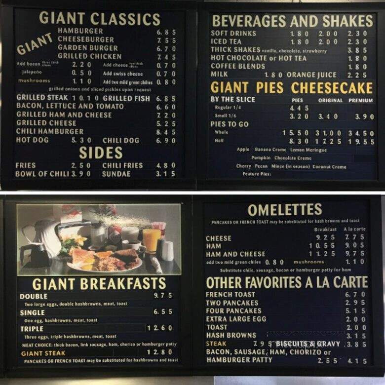 Giant Hamburgers - Mesa, AZ menu_pic