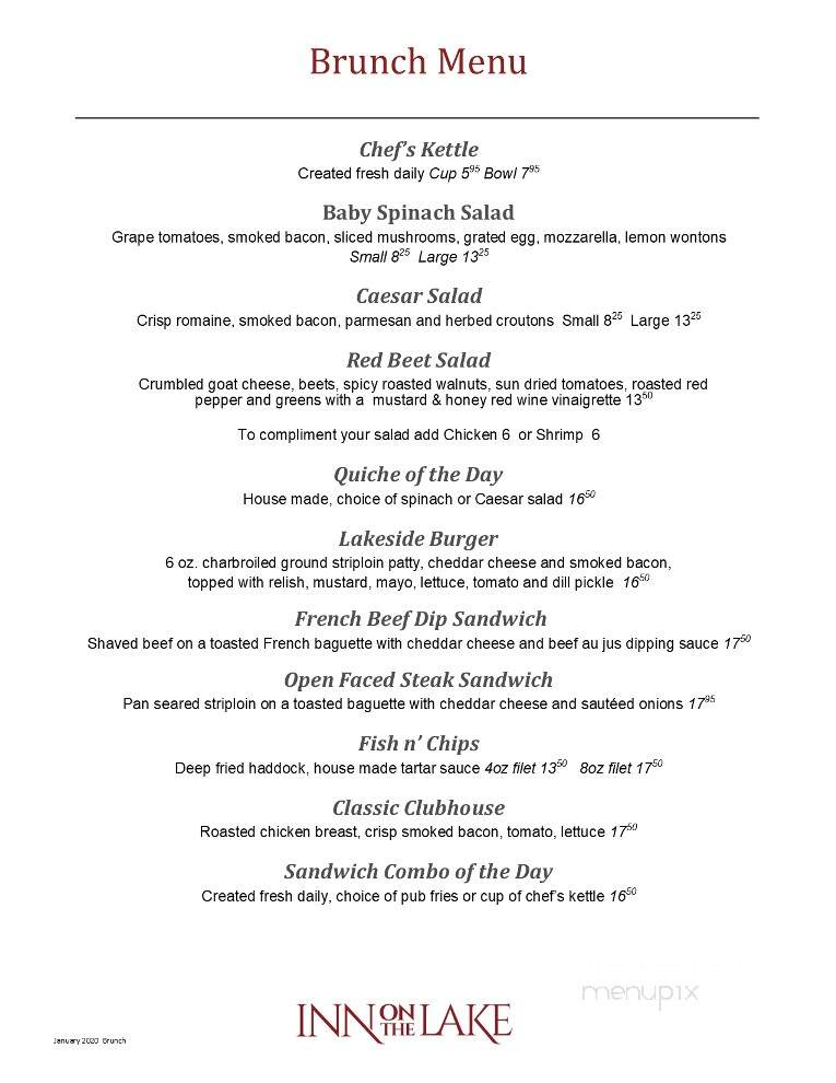 Inn on the Lake - Fall River, NS menu_pic
