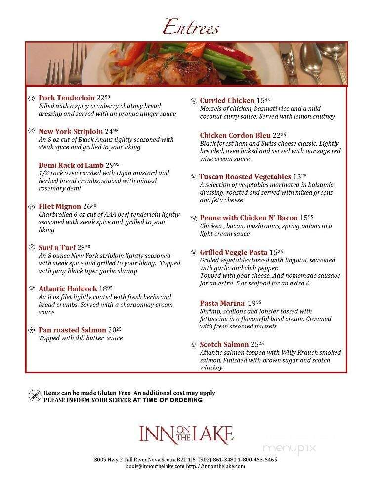 Inn on the Lake - Fall River, NS menu_pic
