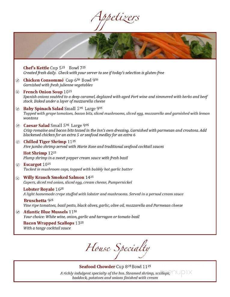 Inn on the Lake - Fall River, NS menu_pic