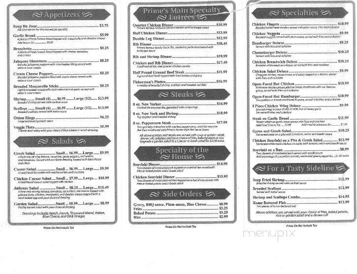 Prime Bar-B-Q Restaurant - Kitchener, ON menu_pic