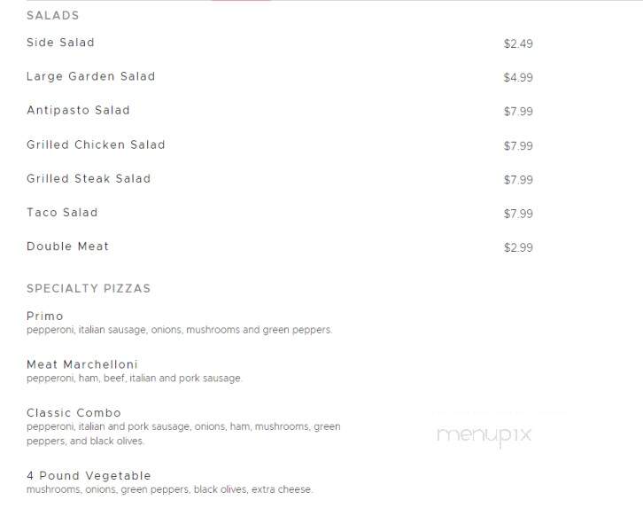 Pizzas By Marchelloni - New Castle, PA menu_pic