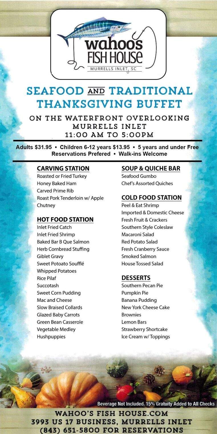 Wahoo's Raw Bar & Marina - Murrells Inlet, SC menu_pic
