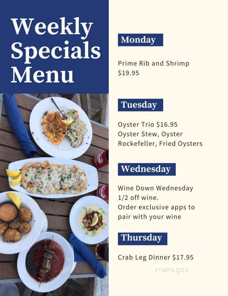 Wahoo's Raw Bar & Marina - Murrells Inlet, SC menu_pic