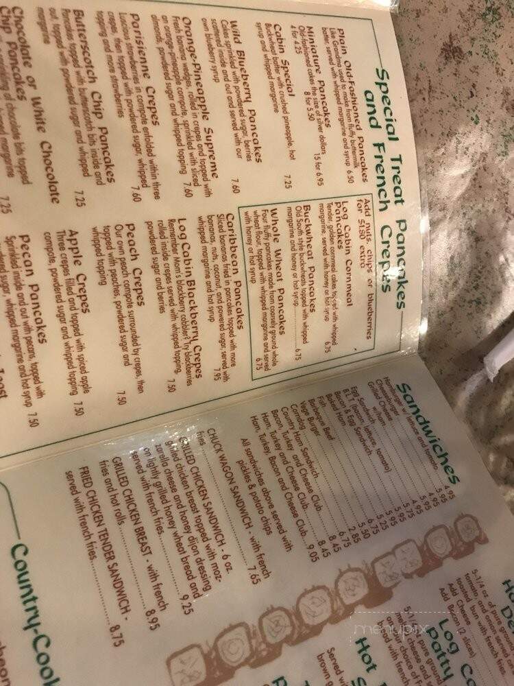 Log Cabin Pancake House - Gatlinburg, TN menu_pic