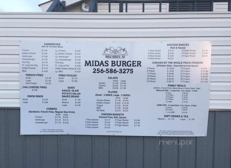 Midas Burger - Arab, AL menu_pic