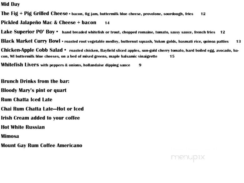 Fat Radish - Cornucopia, WI menu_pic