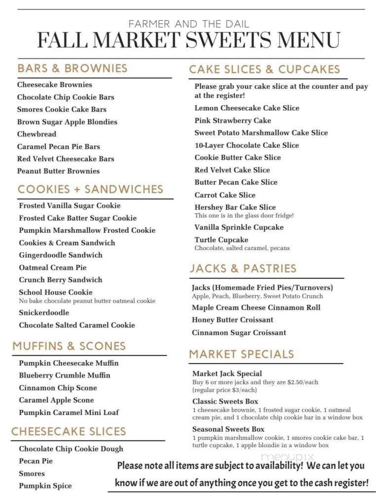 Farmer and the Dail - Snow Hill, NC menu_pic