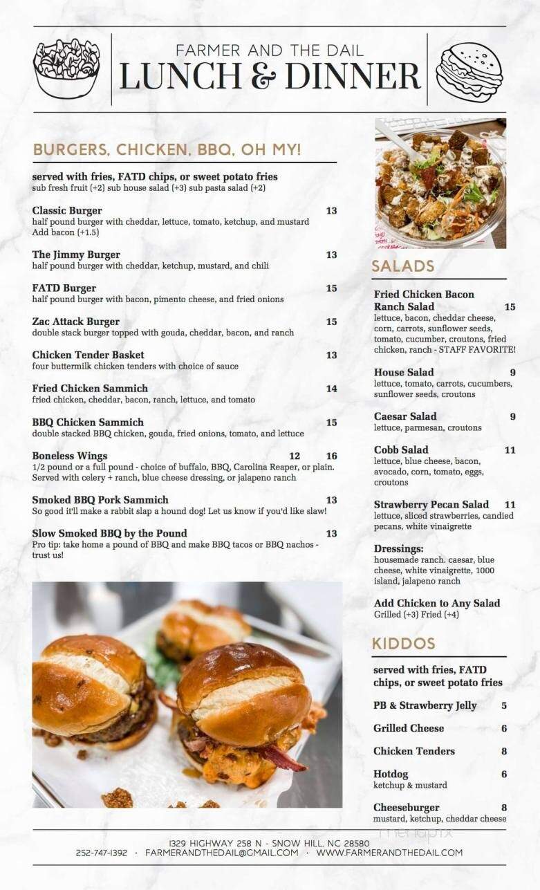 Farmer and the Dail - Snow Hill, NC menu_pic