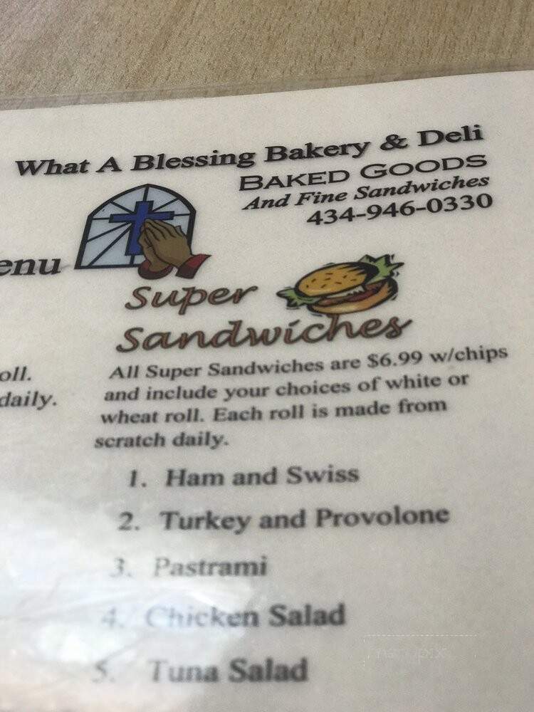 What A Blessing Bakery - Amherst, VA menu_pic