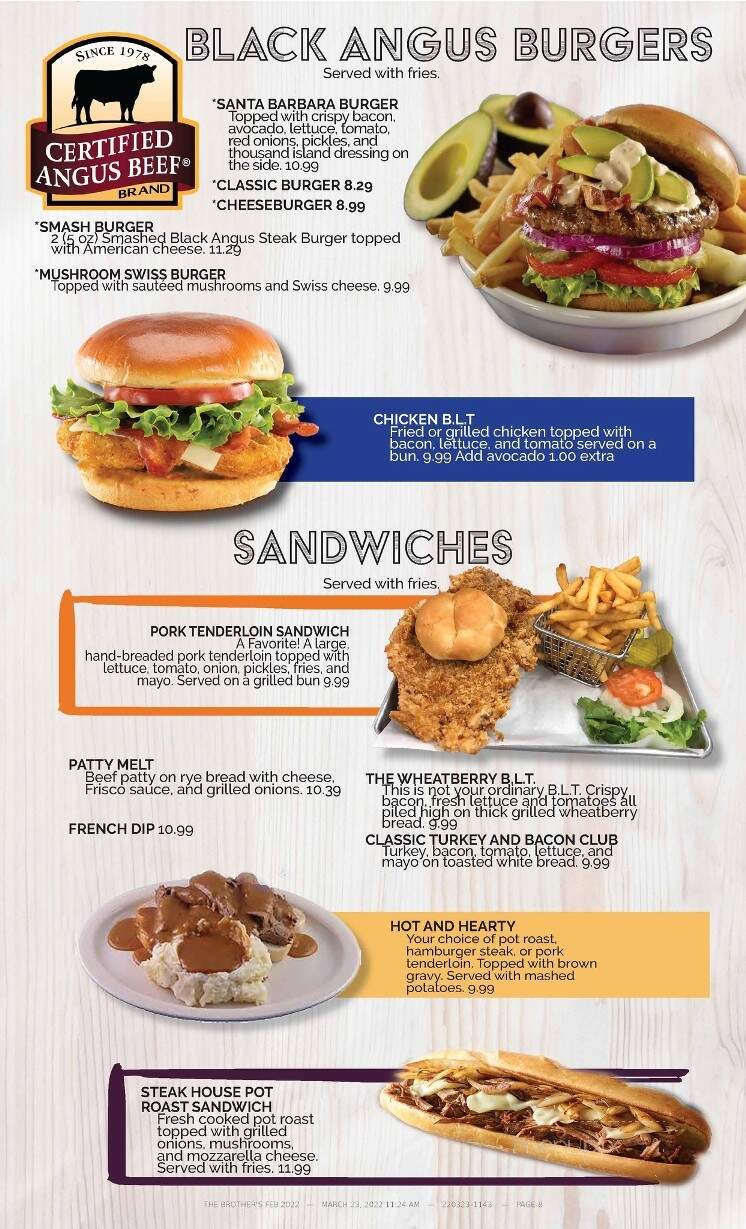 Brothers Family Restaurant - Rapids City, IL menu_pic