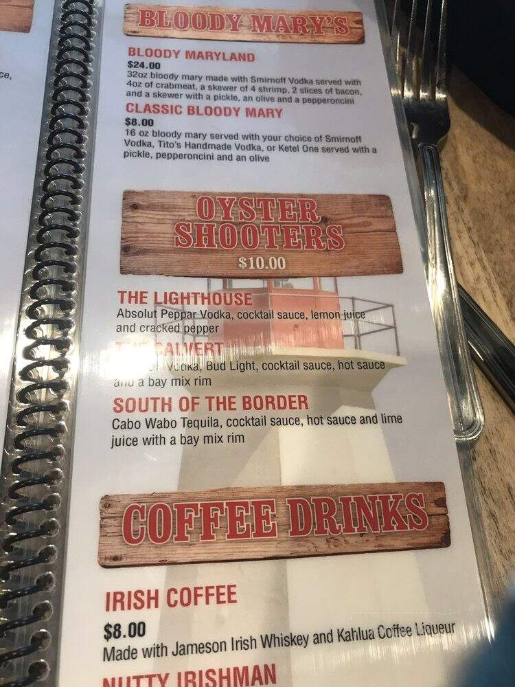 Lighthouse Inn - Solomons, MD menu_pic