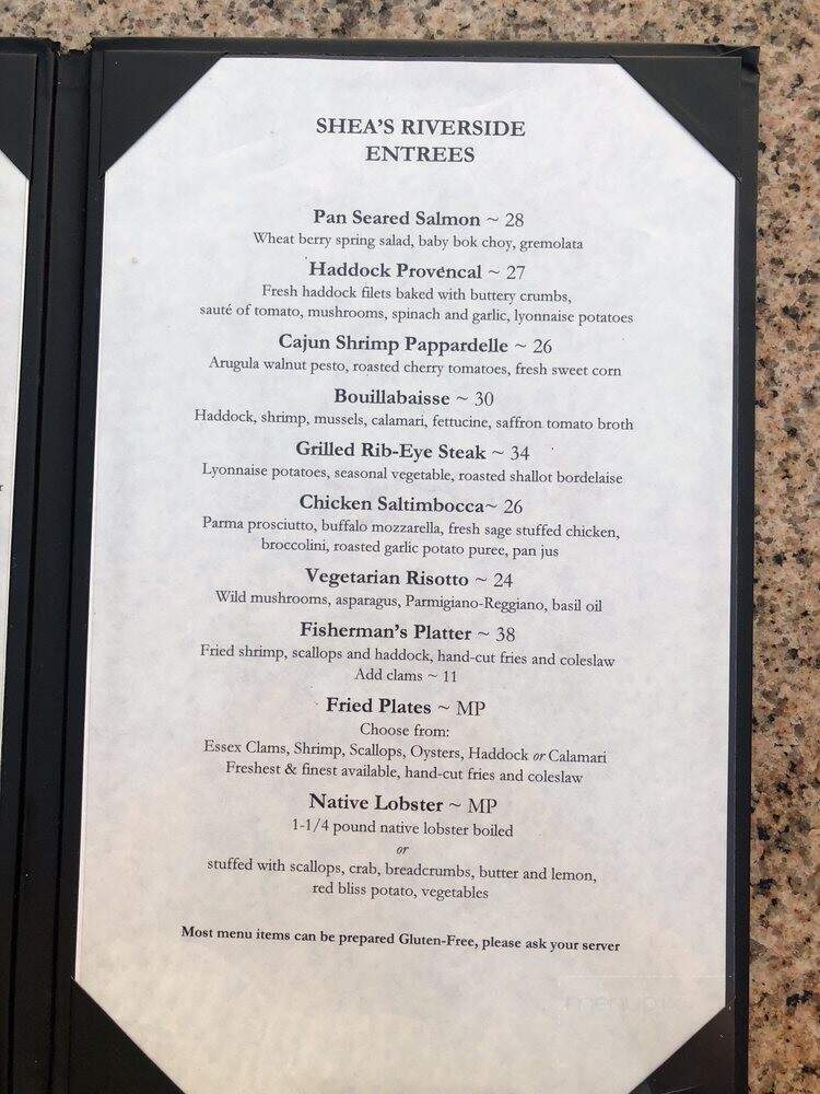 Tom Shea's Seafood Restaurant - Essex, MA menu_pic