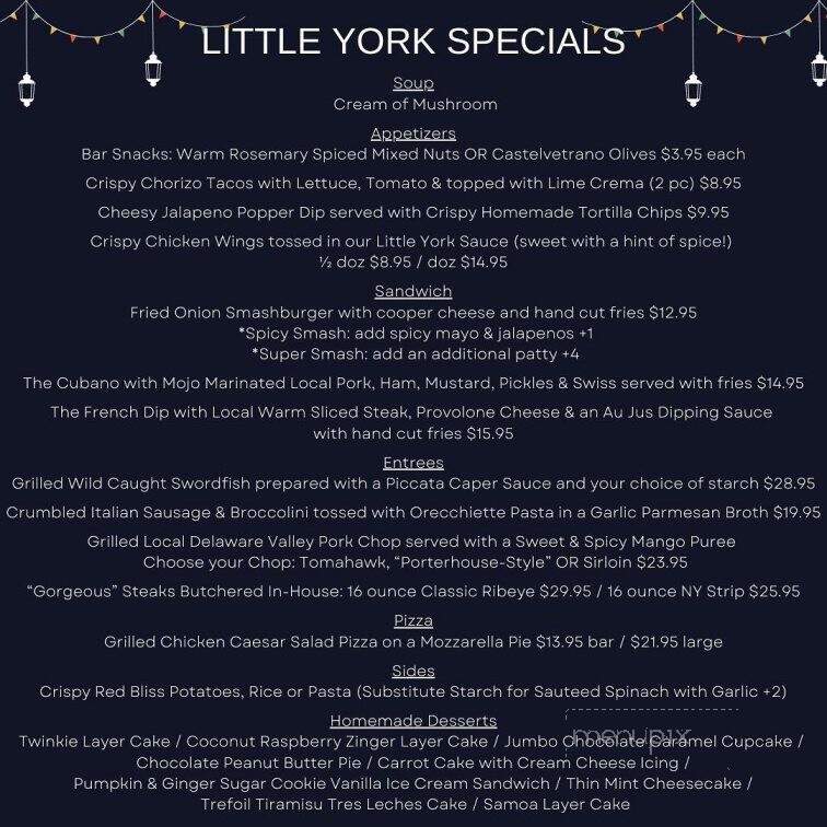 The Little York - Milford, NJ menu_pic