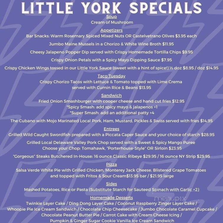 The Little York - Milford, NJ menu_pic