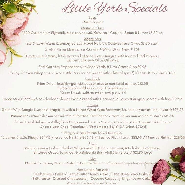 The Little York - Milford, NJ menu_pic