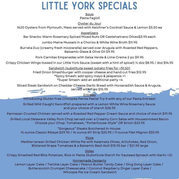 The Little York - Milford, NJ menu_pic