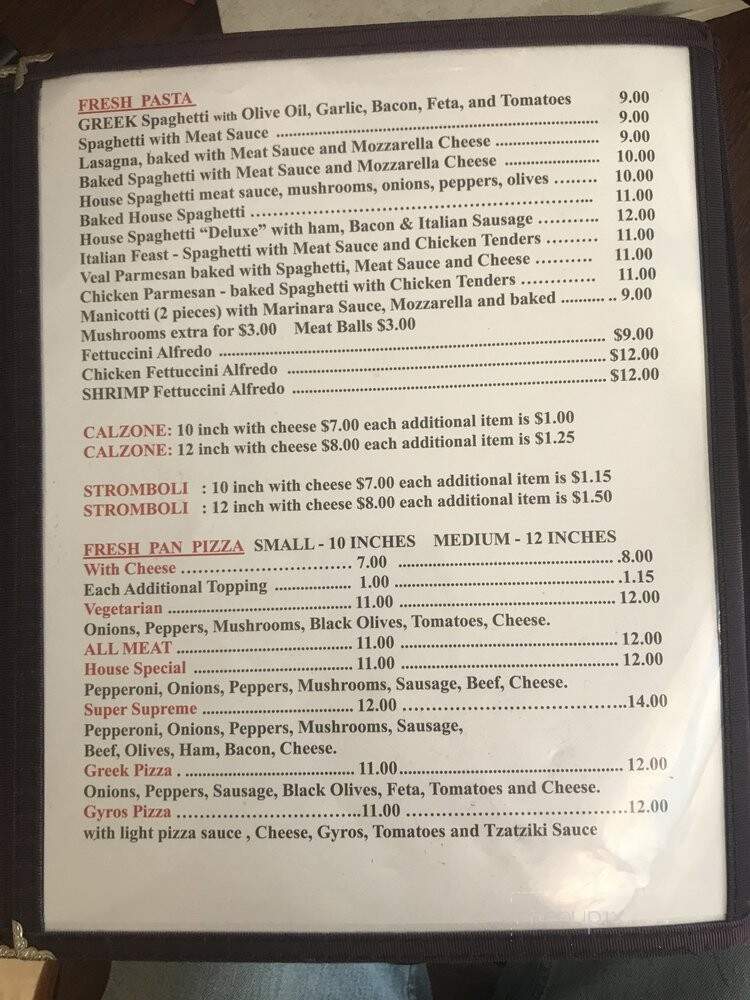 Nicholas Restaurant - Tullahoma, TN menu_pic
