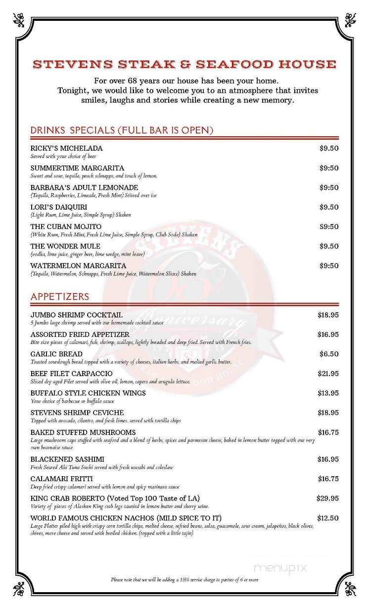 Stevens Steak & Seafood House - Commerce, CA menu_pic