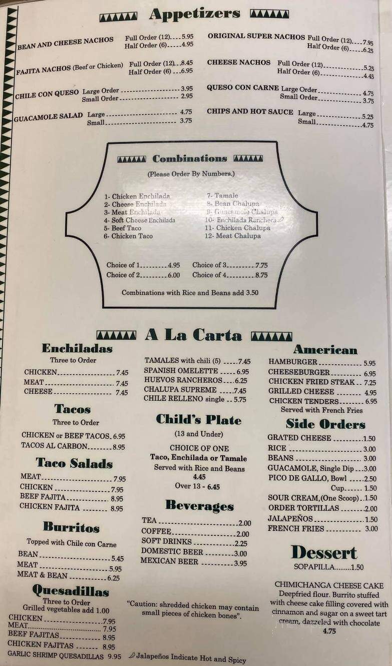Mi Familia - Breckenridge, TX menu_pic