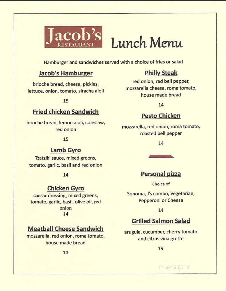 Jacob's Restaurant - Sonoma, CA