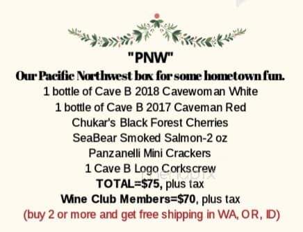 Cave B Estate Winery - Quincy, WA menu_pic