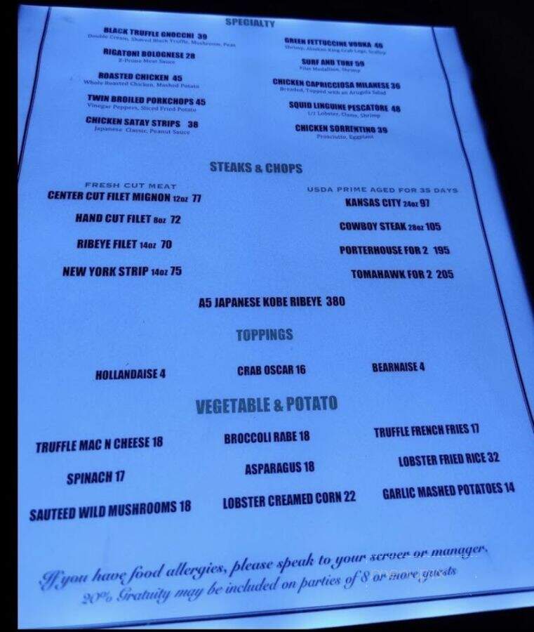 Z Prime Italian Steakhouse - White Plains, NY menu_pic