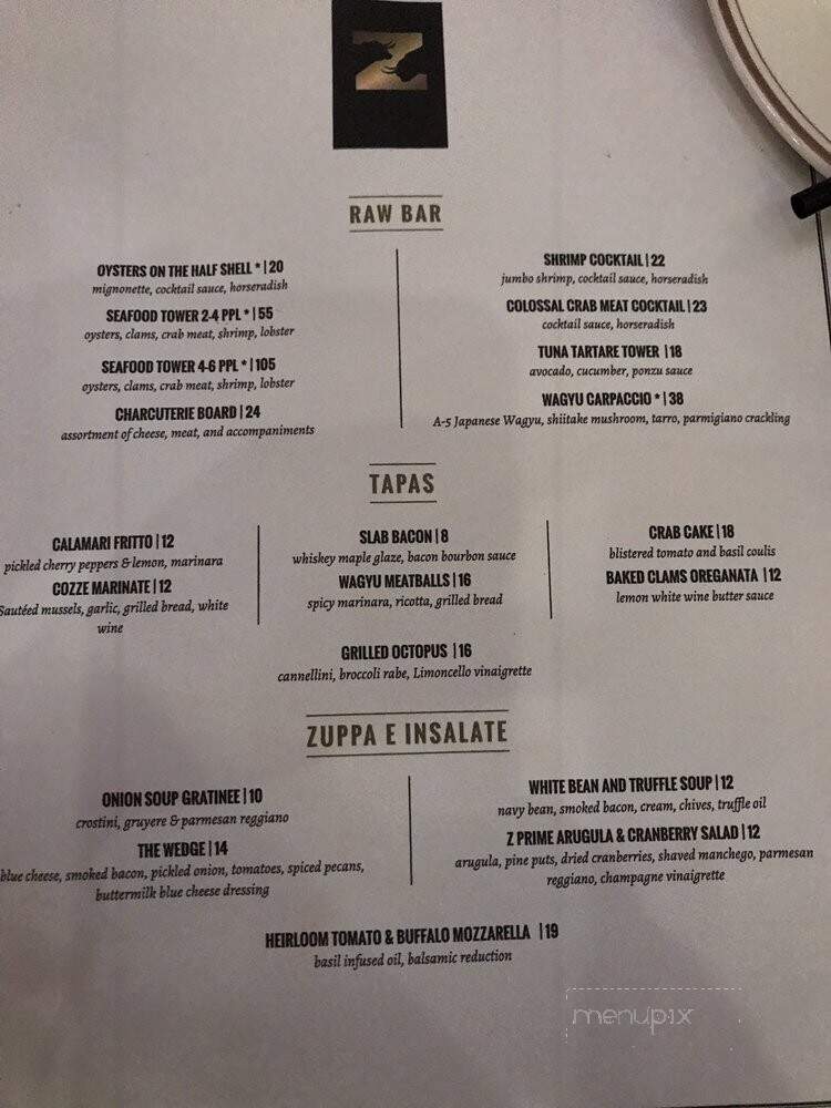 Z Prime Italian Steakhouse - White Plains, NY menu_pic