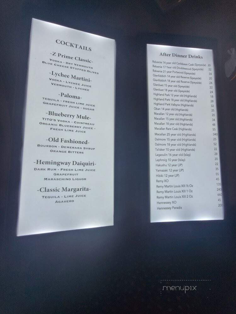 Z Prime Italian Steakhouse - White Plains, NY menu_pic