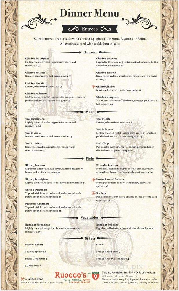 Ruocco's on 9 - Manalapan, NJ menu_pic