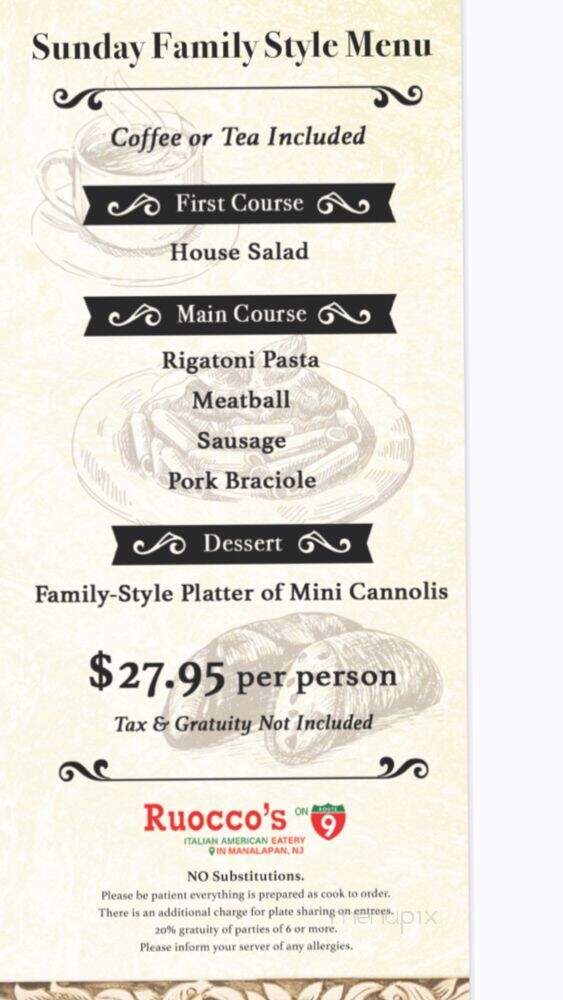 Ruocco's on 9 - Manalapan, NJ menu_pic