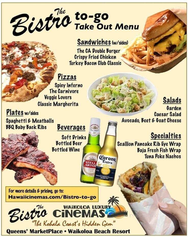 The Bistro at Queens' Marketplace - Waikoloa Beach, HI menu_pic