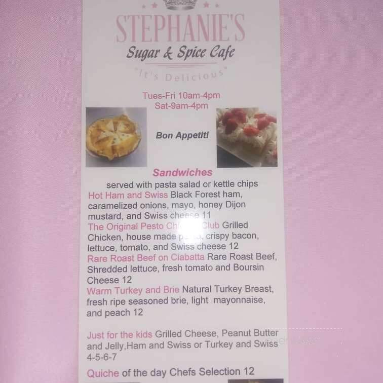 Stephanie's Sugar and Spice Cafe - Fernandina Beach, FL menu_pic