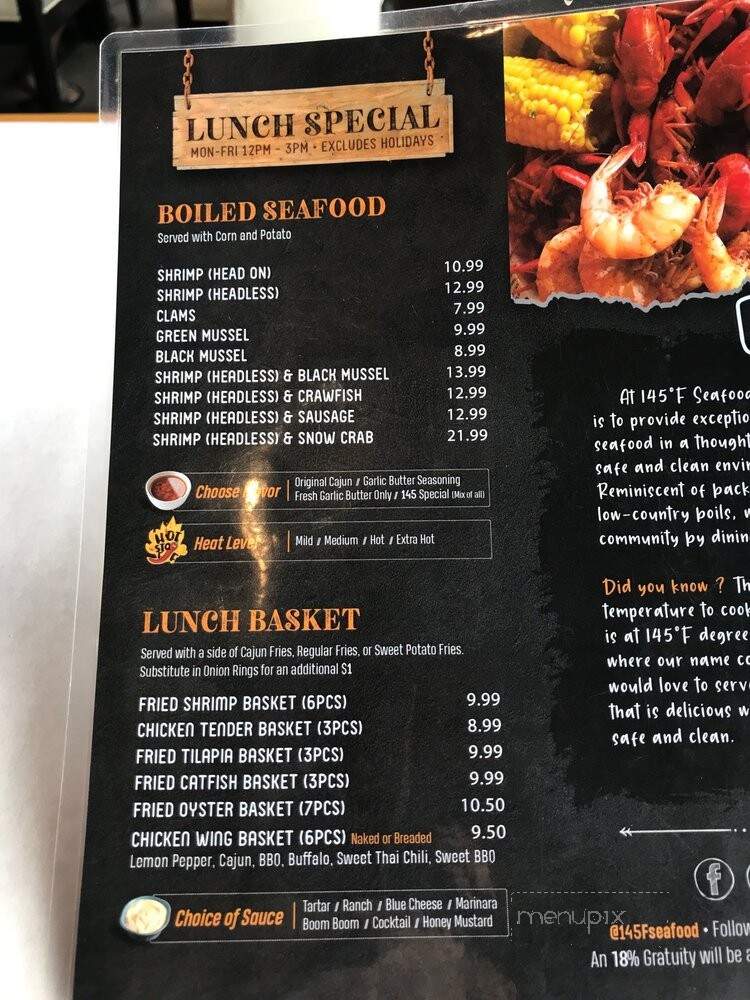 145F Seafood Boil - Clermont, FL menu_pic