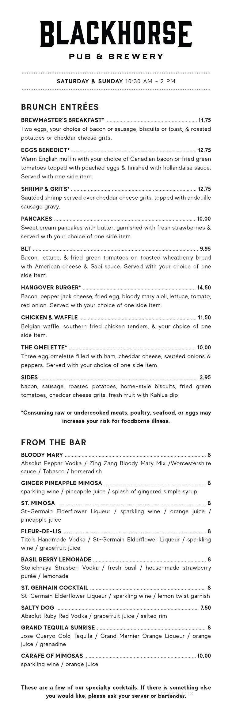 Blackhorse Pub & Brewery - Alcoa, TN menu_pic