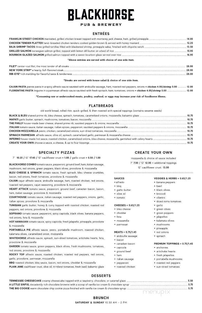 Blackhorse Pub & Brewery - Alcoa, TN menu_pic