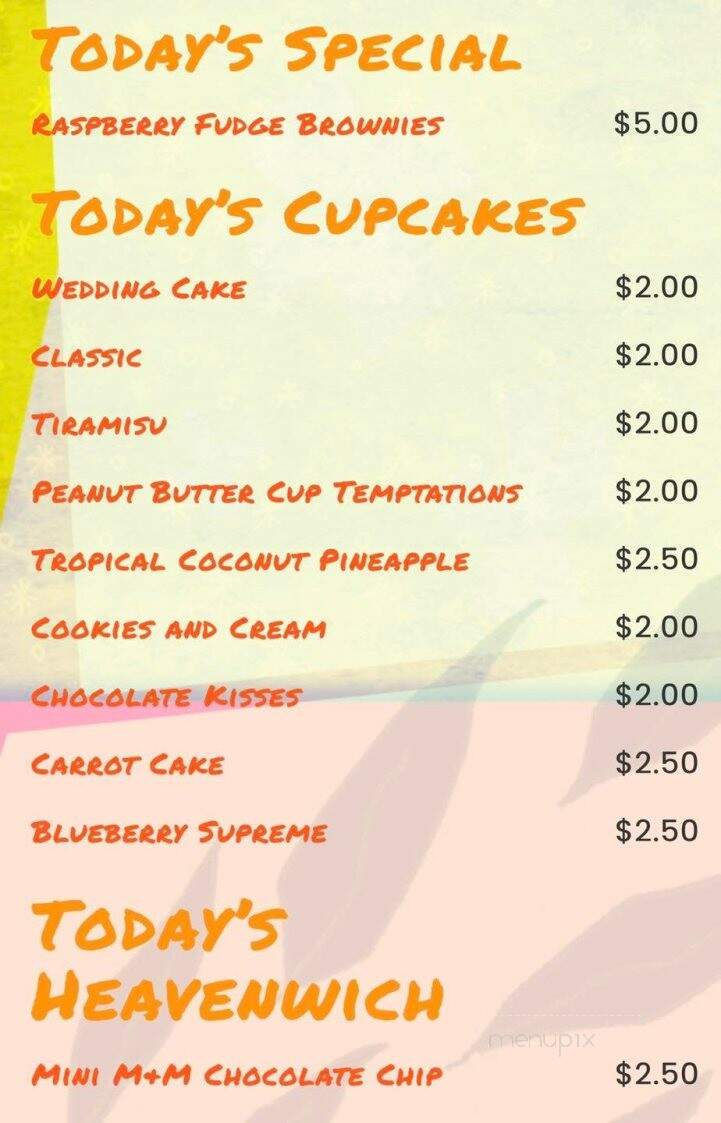 Lil Bit of Heaven Cupcakes - St. Albans, WV menu_pic
