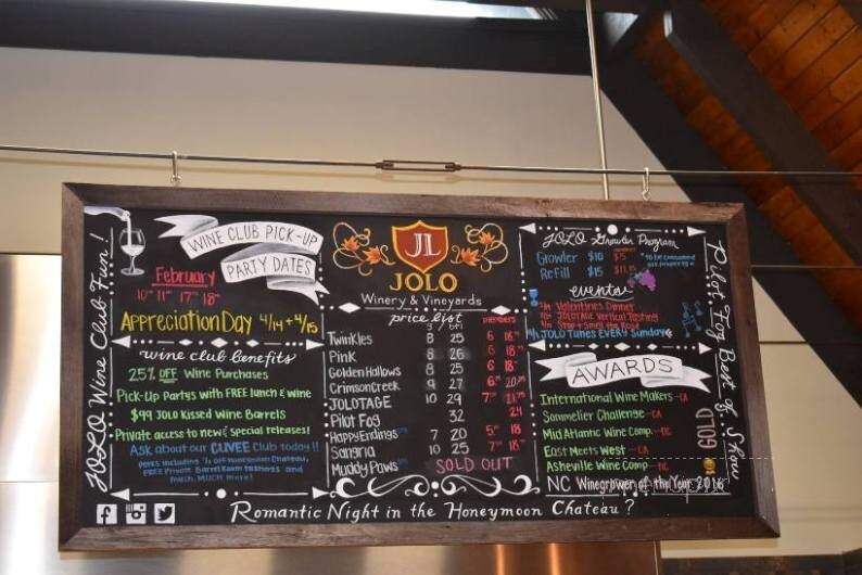 Jolo Winery & Vineyards - Pilot Mountain, NC menu_pic