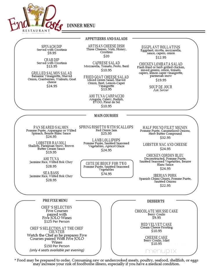 Jolo Winery & Vineyards - Pilot Mountain, NC menu_pic