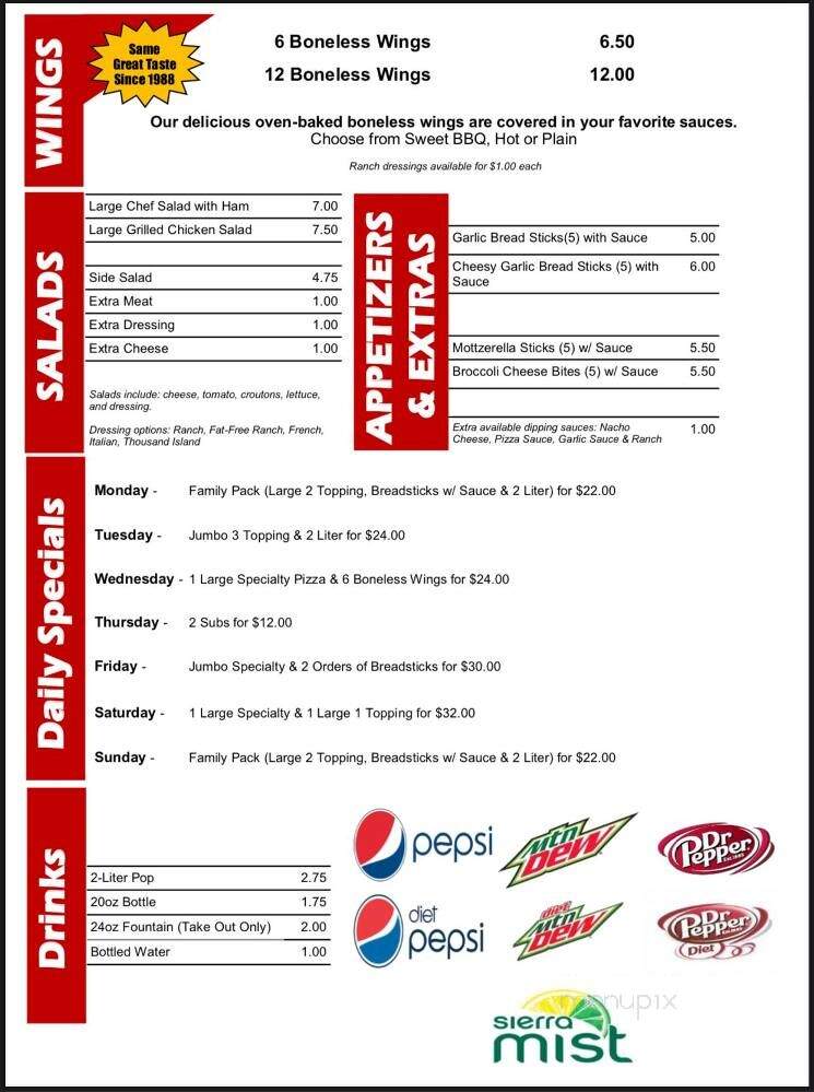 Klosterman Pizza Co - Van Wert, OH menu_pic