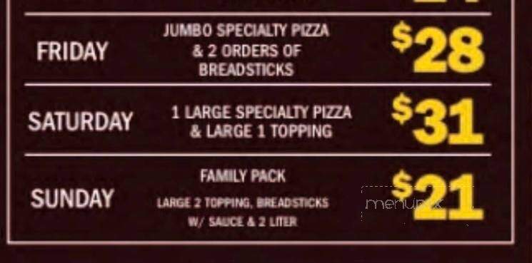 Klosterman Pizza Co - Van Wert, OH menu_pic