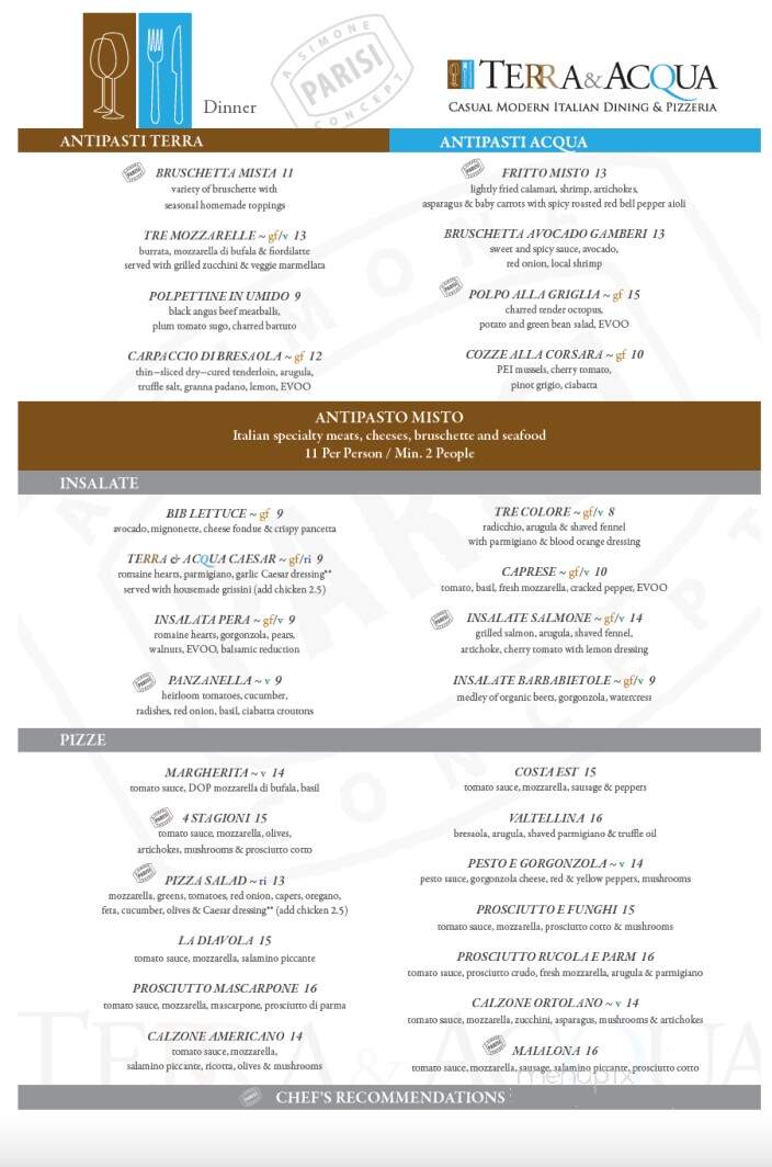 Terra and Acqua - St Augustine, FL menu_pic