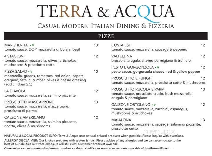 Terra and Acqua - St Augustine, FL menu_pic